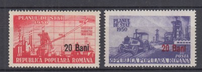 ROMANIA 1952 LP 303 PLANUL DE STAT SUPRATIPAR SERIE MNH foto