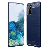 Husa carbon pentru samsung galaxy s20 plus 4g / s20 plus 5g, tech protects, blue