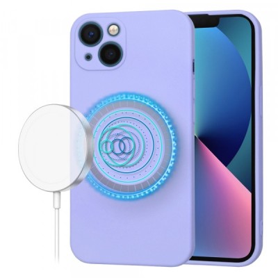 Husa MagSafe pentru Apple iPhone 13, Techsuit, SoftFlex, Mov Deschis foto