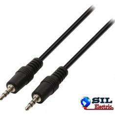 Cablu audio Jack Stereo 3.5mm tata - Jack Stereo 3.5mm tata negru 1.5m foto