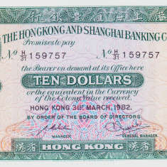 Bancnota Hong Kong 10 Dolari 1982 - P182j UNC