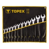 Set chei combinate fixe inelare Topex 13-32 mm, 12 piese, otel CrV