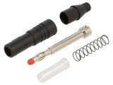 Mufă banană neagră 4mm 32A 30VAC 60VDC izolaţie 2,5mm2