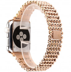Curea iUni compatibila cu Apple Watch 1/2/3/4/5/6/7, 42mm, Luxury, Otel Inoxidabil, Rose Gold foto