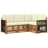 vidaXL Seturi de canapele cu pernă 4 pcs Lemn Solid de Acacia 3384291