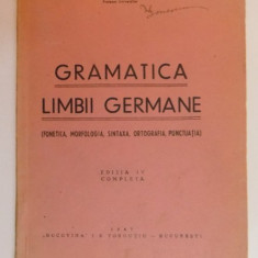 GRAMATICA LIMBII GERMANE , FONETICA , MORFOLOGIA , SINTAXA , ORTOGRAFIA , PUNCTUATIA de I.V. PATRASCANU , 1947