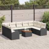 Cumpara ieftin Set de canapele pentru grădină 10 pcs Negru Rattan poli