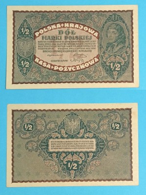 Polonia 1/2 Marki 1920 &amp;#039;Marki Polskiej&amp;#039; aUNC p#30 foto