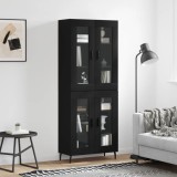 vidaXL Dulap &icirc;nalt, negru, 69,5x34x180 cm, lemn compozit