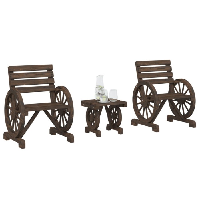 Gossi set mobilier de gradina, 3 piese, lemn masiv de brad