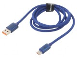 Cablu USB 2.0 A la C 1,2m albastru textil, Baseus