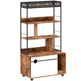 PawHut Litieră cu raft &icirc;n 3 niveluri și st&acirc;lp pentru zg&acirc;riat, casă &icirc;nchisă pentru pisici, 80 x 48 x 152 cm, Maro | Aosom Romania