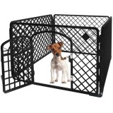 Tarc animale de companie, universal, usa intrare, ABS, 90x90x60 cm, negru