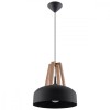 Lampă suspendată CASCO negru/lemn natural, Sollux Lighting