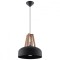 Lampă suspendată CASCO negru/lemn natural, Sollux Lighting