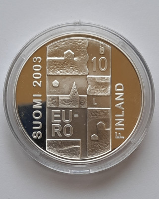 Moneda de argint - 10 Euro Finlanda 2003 &amp;quot;Anders Chydenius&amp;quot; - G 4263 foto