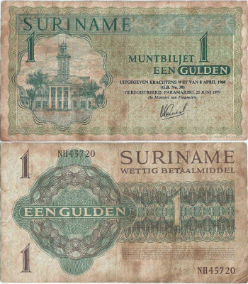 1979 ( 25 VI ) , 1 gulden ( P-116e.2 ) - Surinam foto