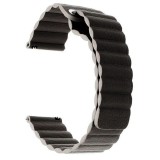 Curea piele naturala, compatibila Garmin Vivomove HR, telescoape QR, Prindere Magnetica, 20mm, Negru