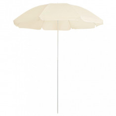 Umbrela de soare de exterior, stalp din otel, nisipiu, 180 cm