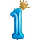 Balon din Folie Metalizata Cyrax, Albastru Cifra 1