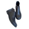 Ghete din piele naturala texturata cu talpa joasa Black Edna, 35 - 41, Negru, Ingiro
