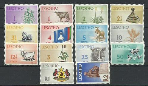 Lesotho MNH 1971 - animale domestice agricultura steag steme - rar