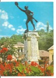 Carte postala-OLT-Slatina-Statuia lui Ecaterina Teodoroiu, Necirculata, Printata