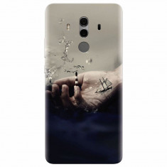 Husa silicon pentru Huawei Mate 10, 3D Hand Ocean Render