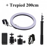 Lampa circulara LED 30 cm diametru, trepied reglabil 200 cm