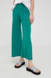 Answear Lab pantaloni&nbsp; femei, culoarea verde, lat, high waist