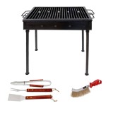 Pachet gratar metalic 50x35cm (5208) plus perie de sarma (ZLN 2264) plus 3 accesorii gratar (ZTS 8338) / 5208_2