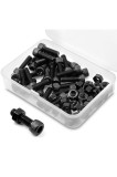 Set de 30 șuruburi și piulițe din oțel carbon cu cap hexagonal și cheie Allen M6 x 30mm (negru)