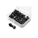 Set de 30 șuruburi și piulițe din oțel carbon cu cap hexagonal și cheie Allen M6 x 30mm (negru)