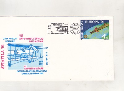 bnk fil Plic ocazional Aviafila 91 Caracal - 75 ani primul serviciu foto aerian al aviatiei militare foto