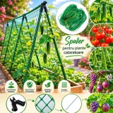 Spalier gradina pentru plante cataratoare, tip A, 180 cm, plasa inclusa 1.8x3.2 m, cadru otel 16 mm