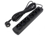 Prelungitor cu 6 prize 250VAC 10A negru