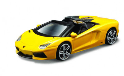 Macheta Masinuta Bburago Street Fire 1:43 LamborghiniAventador Roadster Galben, foto