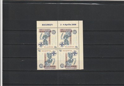 ROMANIA 2008 LP 1798 d EVENIMENTE NATO PERECHE TETE-BECHE MNH NESTAMPILATA foto