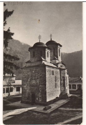 CPIB 22074 - CARTE POSTALA - BISERICA MANASTIRII TISMANA, RPR, MONUMENT ISTORIC foto