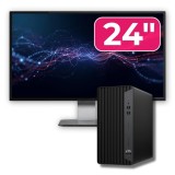 Pachet PC second hand HP ProDesk 600 G6 MT cu i7-10700, SSD si monitor 24"