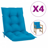 Perne pentru scaun de grădină, 4 buc., albastru, 100x50x7 cm