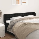 VidaXL Tăblie de pat cu aripioare negru 183x23x78/88cm piele ecologică