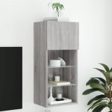 Comodă TV cu lumini LED, gri sonoma, 40,5x30x90 cm