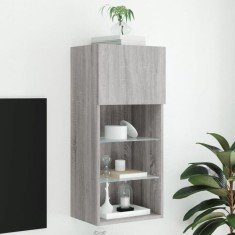 vidaXL Comodă TV cu lumini LED, gri sonoma, 40,5x30x90 cm 837053