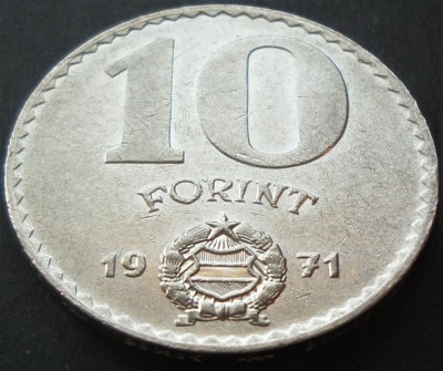 Moneda 10 FORINTI / FORINT - UNGARIA, anul 1971 *cod 1575 B foto