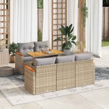 VidaXL Set canapele grădină cu perne 6 piese bej poliratan/lemn acacia 3327440