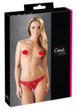 Chilotei tanga din dantela florala cu decupaj in zona intima String lace,, COTELLI LINGERIE