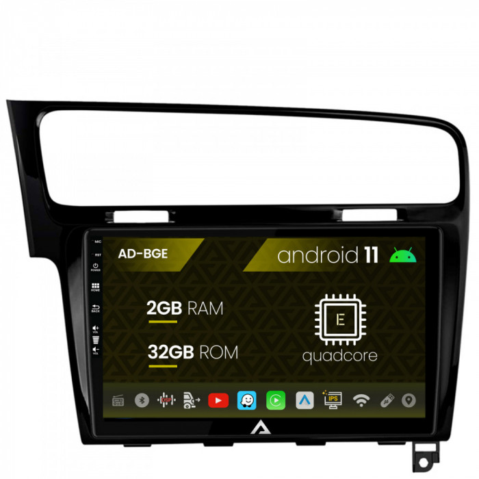 Navigatie Volkswagen Golf 7, Android 11, E-Quadcore 2GB RAM + 32GB ROM, 10.1 Inch - AD-BGE10002+AD-BGRKIT023B