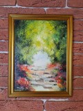 Drum in padure, Peisaje, Ulei, Realism