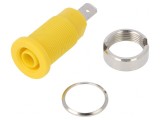 Soclu Banană 4mm 24A 1000VDC Galben Nichelat, CLIFF